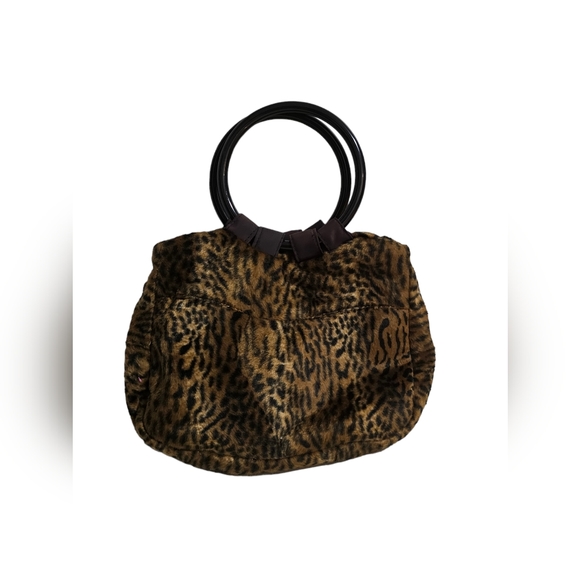 NEW 90s Original Custom Vintage Leopard Print Handle Bag and Thick Scarf - Picture 2 of 12